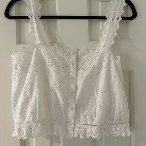 Doen x Gap White Eyelet Lace Blouse